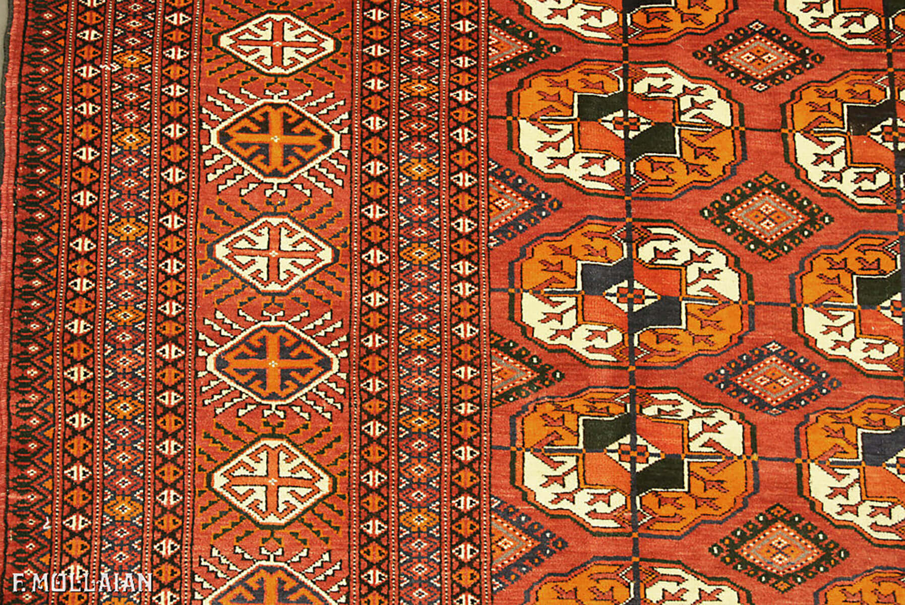 Semi-Antique Turkmen Bukhara (Russian) Carpet n°:25680082
